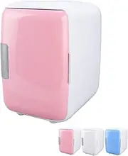 Portable Mini Fridge 4 Liters Durable Detachable Partition Tiny Fridge for Drinks, Food and Cosmetic Storage.(Pink)