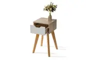 Foret Bedside Table Side Tables Drawers Nightstand Bedroom Storage Cabinet Wood Maple Handleless