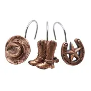 Decorative Shower Curtain Hooks Western Cowboy Farmhouse Shower Curtain Hooks...