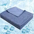 Lightweight Summer Cooling Blanket for Hot Sleeper Queen Size, 78" x 86" Blue
