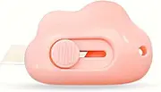 1cm Mini Pocket Box Cutter Retractable Blade Utility Knife Letter Opener Box Cutter Carton Opener for Keychain Decoration Gift Kids (Pink)