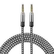 Aux Cable 3.5mm Male to Male Nylon Braided 10Ft Auxiliary Cords White