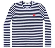 [COMME des GARCONS PLAY] the Artist Invader 男士像素紅心條紋 T 卹
