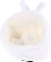 ROMISBABA Plush Guinea Pig Bed Warm Nest for Hamster Comfortable Pet Hideout Cow Theme