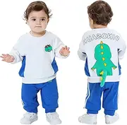 [TONWHAR] Unisex Baby Boy Girl Cute Animal Print Sweatshirt&Pant Clothing Set Toddlers Cotton Outfits Set for Spring Autumn