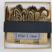 Ethel & Vince Ring Neck Pheasant Feather Pocket Square Handmade in Charleston SC