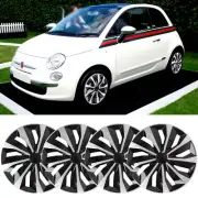 4Pcs 15" Snap-On Hubcaps Steel Wheel R15 Rim Tire Covers For FIAT 500 2007-2015