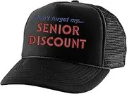 ALLNTRENDS Trucker Hat Don't Forget My Senior Discount Funny Snapback Mesh Cap