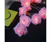 Led Rose Flower String Lights, Indoor White Flower String Lights Romantic Battery Operated String Lights For Indoor Outdoor Garden Decorations