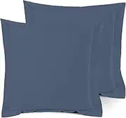 Saferay Green European Square Pillow Shams Set 600 Thread Count 100% Egyptian Cotton Pack of 2 Euro 26X26 Steel Blue Pillow Shams Cushion Cover, Pillow Cases (Steel Blue,European 26 x 26)