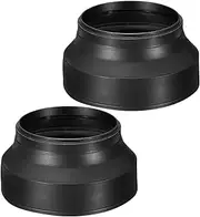 uxcell 77mm Camera Lens Hood, 2Pcs Rubber Collapsible Lens Protector Anti-Reflection Blocks Excess Sunlight to Reduce Lens Flare and Glare, Enhance Camera Photography and Video, Black