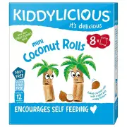 Kiddylicious Mini Coconut Rolls 8 Pack 54.4g (Expiry 07/2025)