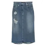 [Simone Rocha] Simone Rocha Distressed-effect Midi Skirt 8 UK BLUE
