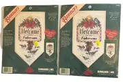DIMENSIONS "WELCOME TO THE..." & HOME SWEETNESS Counted Cross Stitch 2 Kits VTG