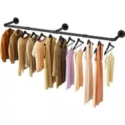 Strong Cast Iron Industrial Pipe Clothes Rack Garment Bar Hanging Rod Adjustable