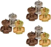 Kisangel 3sets Micro Landscape Miniature Fountain Tabletop Fountain Decor for Office Hotel 3pcs*3