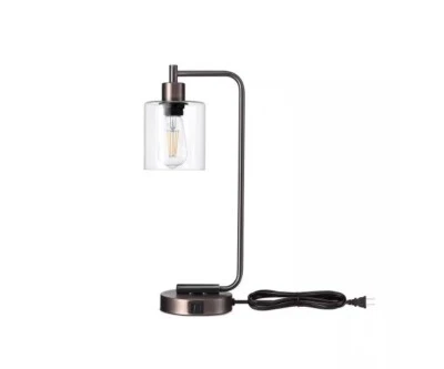 EDISHINE 19 in. Antique Red Copper Metal Dimmable Touch Control Table Lamp
