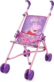Peppa Pig: Doll Umbrella Stroller - Purple, Pink, Flowers - Accessory for Dolls Up to 24", Foldable Design, Retractable Canopy, Kids Toy, Ages 3+