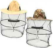 2pcs -Mosquito Hat Portable Fishing Hat Professional Net Size Wear-Resistant Breathable Supply