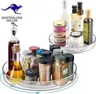 2 Pack Clear Lazy Susans Set Rotating Spice Rack Storage for Kitchen Table Pant