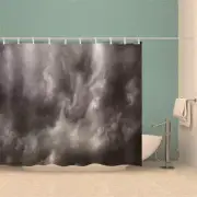 Short Grey Nice Cloud 3D Shower Curtain Waterproof Fabric Bathroom Decoration