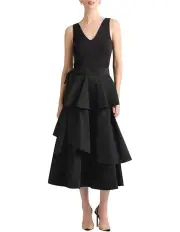 [David Lawrence] Thomazina Taffeta Skirt in Black