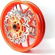 Neon Orange Front Wheel Rim and Brake Discs Rotors Compatible with Honda CBR600RR 2007-2022, Motorcycle Replacement Accessories Parts