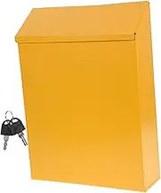 TEHAUX 1pc Yellow Wall Mounted Letter Box for Suggestions Mail Storage Durable Complaint Box with Capacity Simple Design for Home Outdoor Use