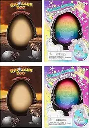 Class Collections Surprise Growing Dinosaur and Unicorn Hatch Egg Kids Novelty Toy - 4 Piece Set