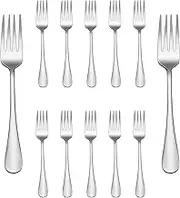 LOUVI Stainless Steel 12-Pack Table Dinner Forks Set, Top Food Grade Stainless Steel Silverware Forks,Mirror Finish & Dishwasher Safe,Use for Home,Kitchen or Restaurant,(Silver 8 Inches)