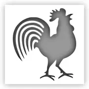 Rooster #2 Chicken Animal Stencil - Choose a Size - Laser-Cut Reusable Plastic