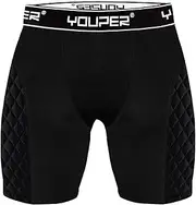 [Youper] Boys Youth Elite Compression Sliding Shorts - Padded Slider Shorts with Soft Protective Athletic Cup for Baseball, Softball, Football, Lacrosse, MMA