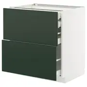 METOD / MAXIMERA base cb 2 frnts/2 low/1 md/1 hi drw, white/Havstorp deep green, 80x60x80 cm