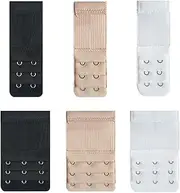 [CATOR] Bra Extender, 6 Pieces Bra Extender Soft, 3 Rows, 2 Hooks, 3 Hooks, Stretch Underwear Extension Buckle, Bra Closure, Elastic, Suitable for Women