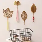 For Towel Clothes Wrought Iron Hook Hanging Storage Rack Wall Hanger Leaf Shape