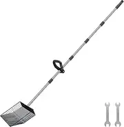 Chicken Poop Scooper, Cat Litter Scoop with Ergonomic Grip Adjustable Large Chicken Poop Scoop Litter Scooper Litter Sifting Shovel for Goat Stall Stable Cleaning
