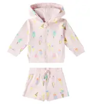 [Stella McCartney Kids] Stella McCartney Kids Baby cotton hoodie and sweatshorts set M 3 pink