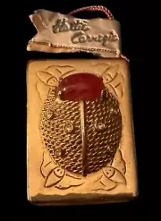 Hattie Carnegie Jewel Bug Gold Tone Match Box Holder NOS RARE