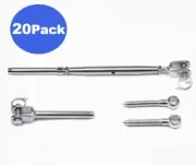 Stainless Steel WireRope Balustrade Kit Jaw/Swage BottleScrew Eyescrew 20pack
