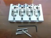 NEW Hipshot 4-String A-Style Aluminum Bass Bridge, SATIN - CHOOSE YOUR SPACING!