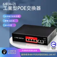 在飛比找PChome24h購物優惠-6埠 (4+2) PoE 網路交換機Switch網路供電交換