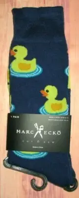 MENS MARC ECKO RUBBER DUCK NAVY BLUE CREW SOCKS (SHOE SIZE 6-12)