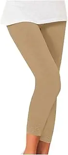[Generic] Women's Stretch Capri Yoga Pants High Waisted Tummy Control 7/8 Crop Leggings Solid Soft Workout Running Pants