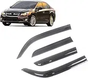 Auto Side Window Wind Deflectors Visors Black Rain Guard Door Visor Vent Shade Dark Smoke Ventvisor Compatible with Subaru Impreza 2002-2016(Compatible with 2002-2008 5Doors)
