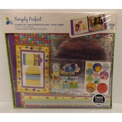 SIMPLY PERFECT SCRAPBOOKING KIT PICTURES 1508 PIECES 12X12 BABY MOMENTA NEW