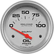Autometer Ultra-Lite Electrical Oil Pressure Gauge, 100 Psi, 2 5/8 Inch Size