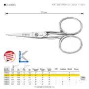 KRETZER SPIRALE CLASSIC 110413 - SCISSORS FOR THREADS AND EMBROIDERY 5"/13 CM