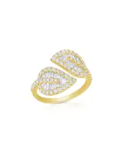 Sabrina Designs 14K 1.11 ct. tw. Leaf Cross Over Ring