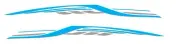 2m Stripes for Vehicle, boat, motorhome, sky blue and silver