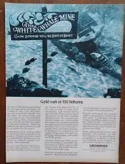 1966 Lockheed Missile & Space Company Underwater Shipwreck Pic Vintage Print Ad